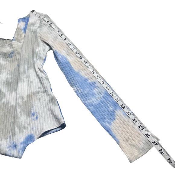 Le Lis | Women | Tie Dye Ribbed Texture Crotch Snap Body Suit | Large - Picture 6 of 10